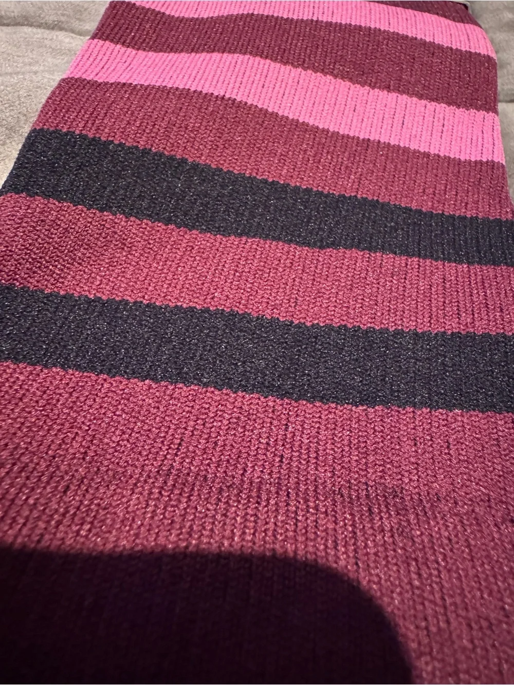 Maroon & Pink Stripe and Black Compression Socks